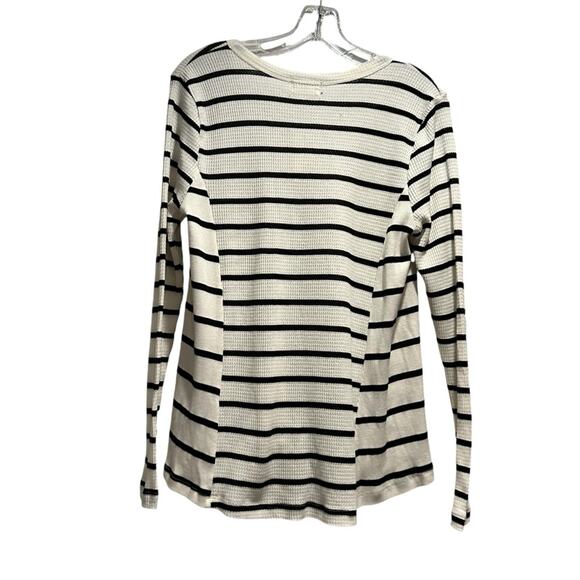 Anthropologie Vicky Thermal Waffle V Neck Tunic T.LA NWT Small Striped White Top - Picture 5 of 16